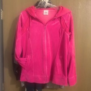 Size large hot pink soft jacket sweater w hood